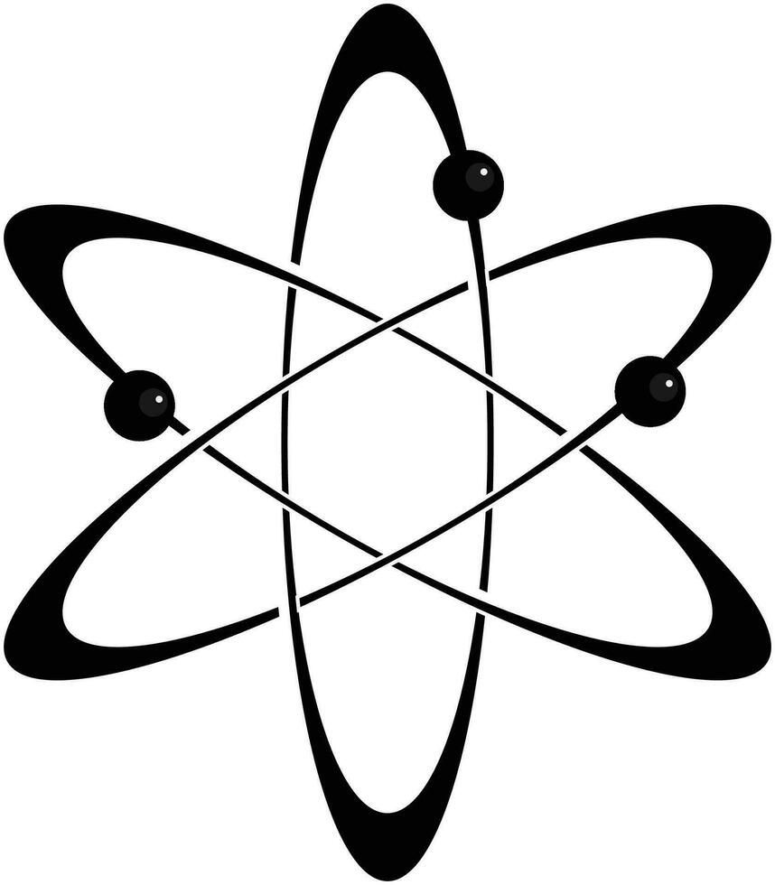 a  Atom in Black   Illustrator draw vector