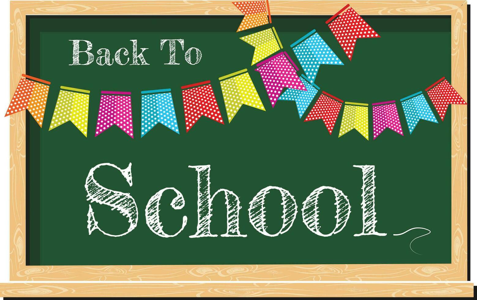 Background a green chalkboard with the phrase back to school vector