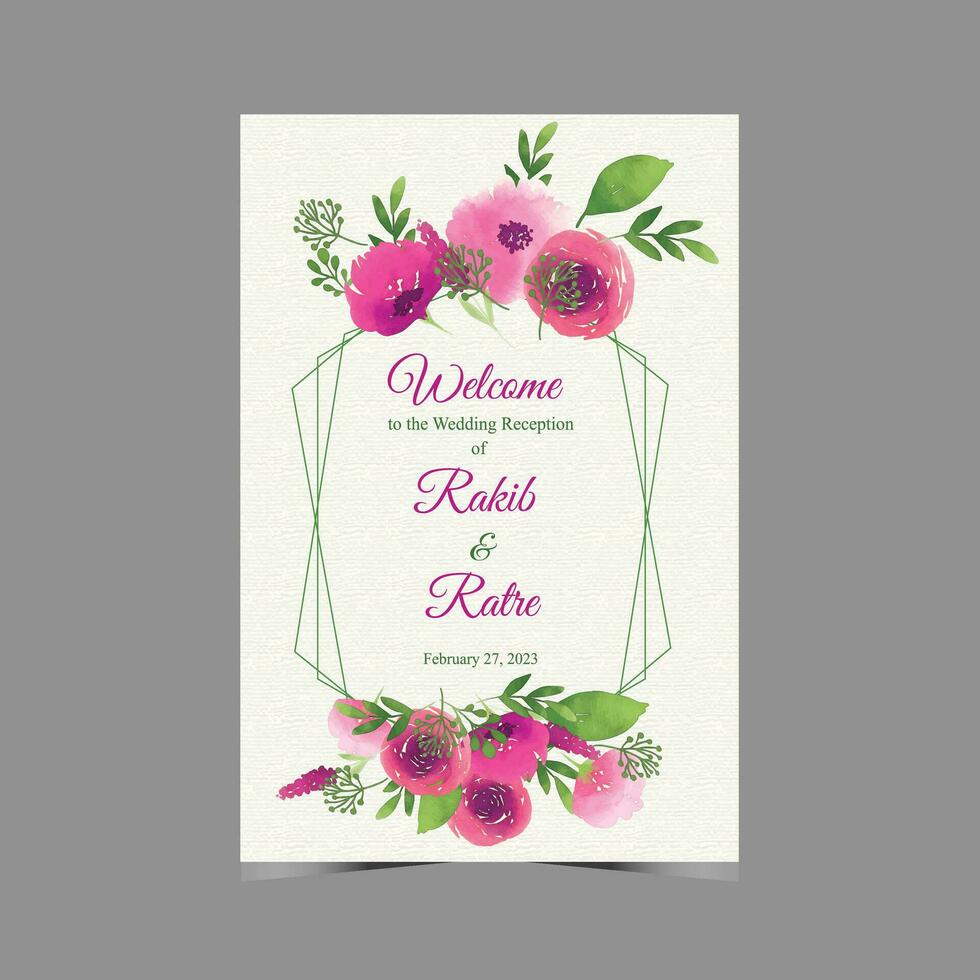 wedding invitation card template vector