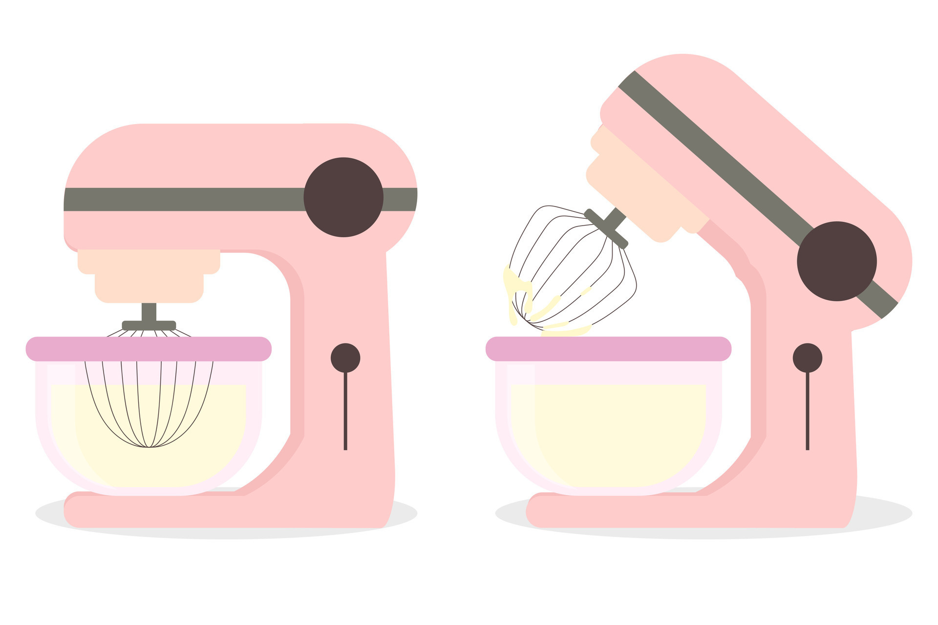 Mixing ingredients in blender as baking process Vector Image