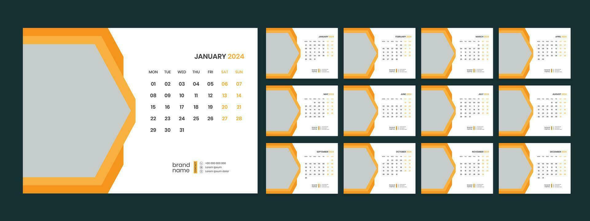 Vector desk calendar template 2024 27197440 Vector Art at Vecteezy