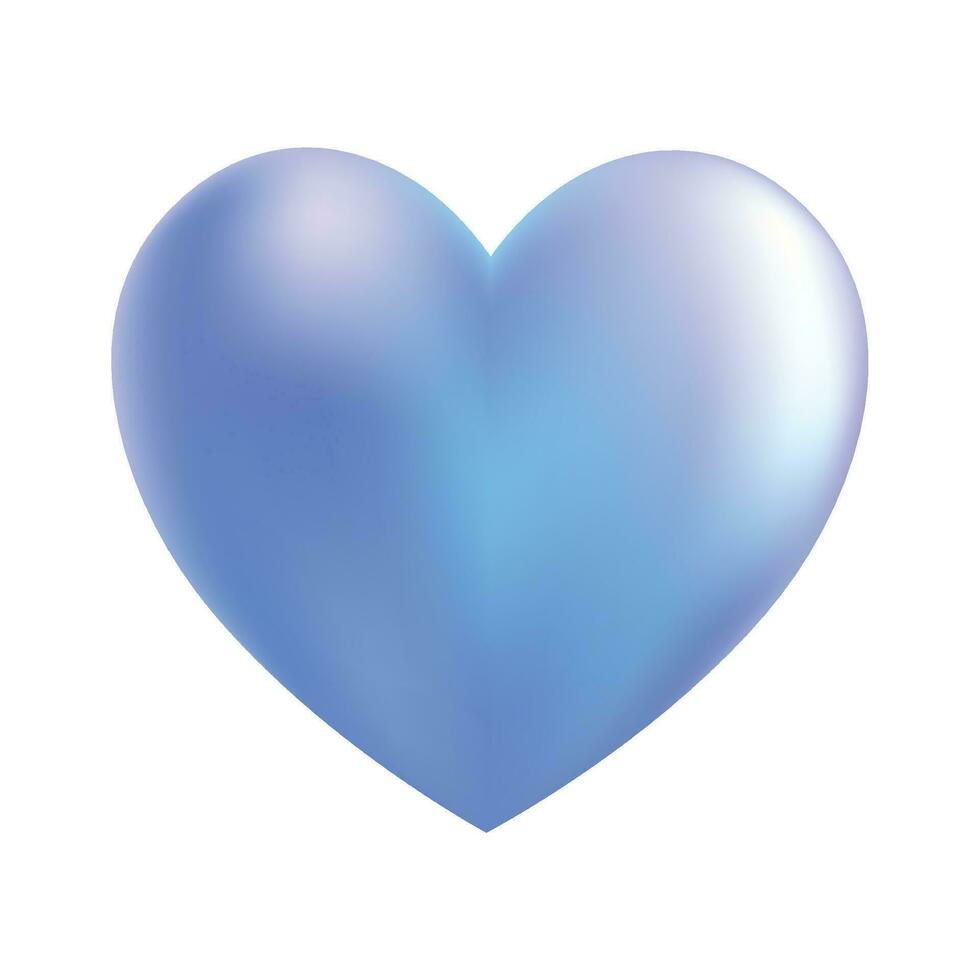 Vector blue heart isolated on white background.