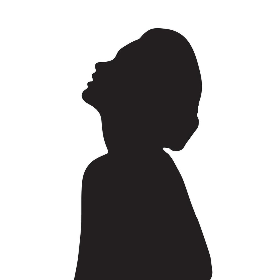 Vector portrait woman silhouette isolated vector