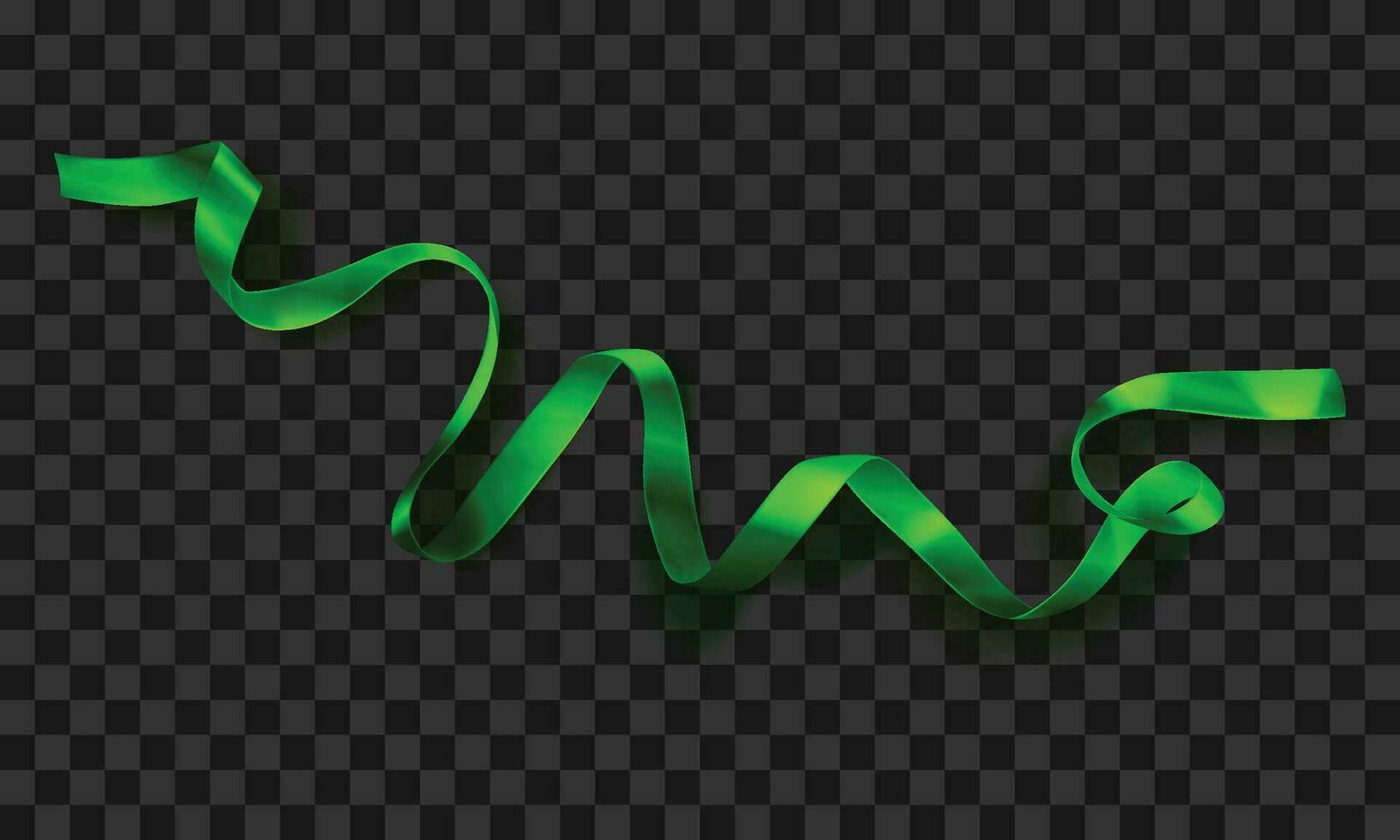 Vector mix green ribbon on tranparent background