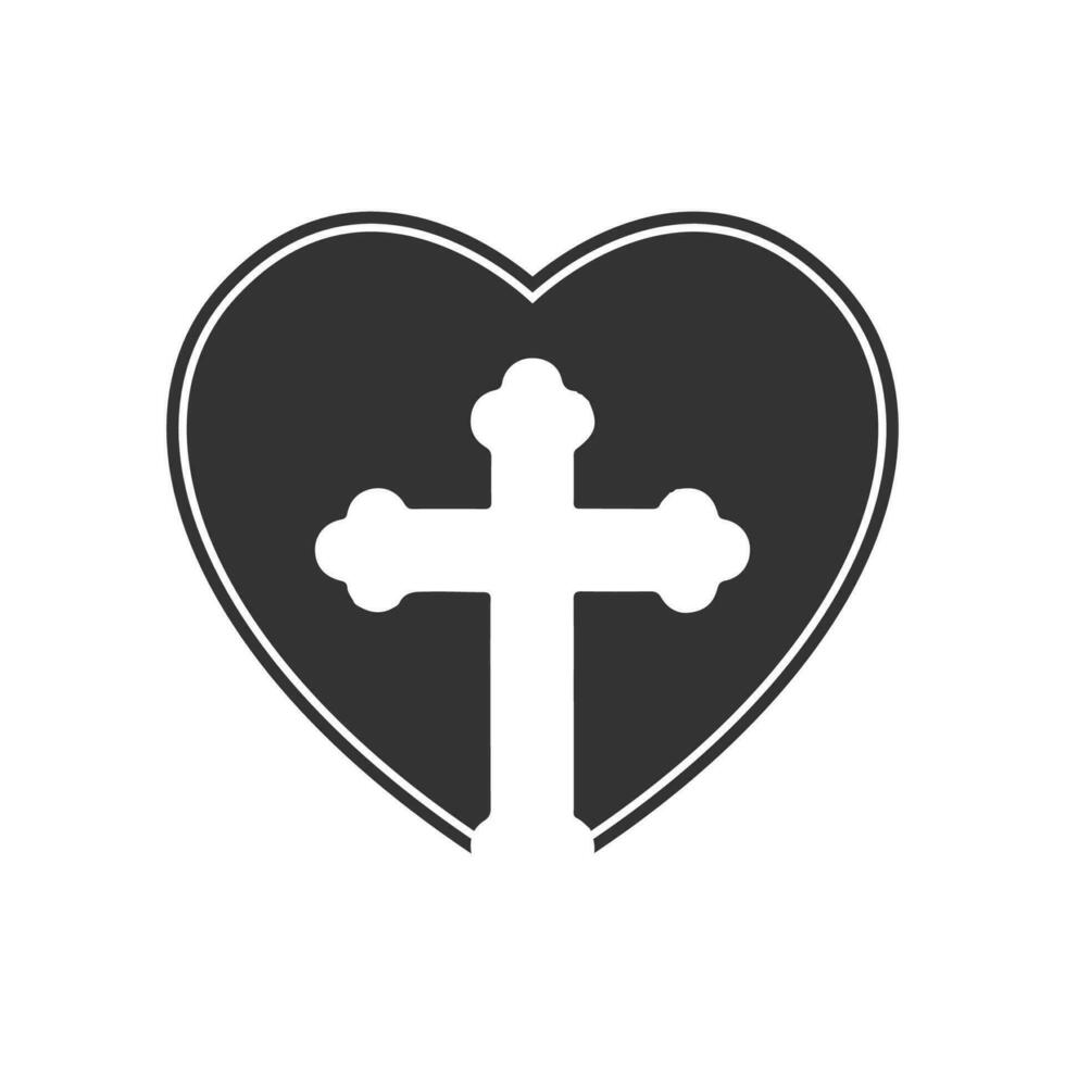 vector ilustración de amor cruzar icono en oscuro color y blanco antecedentes