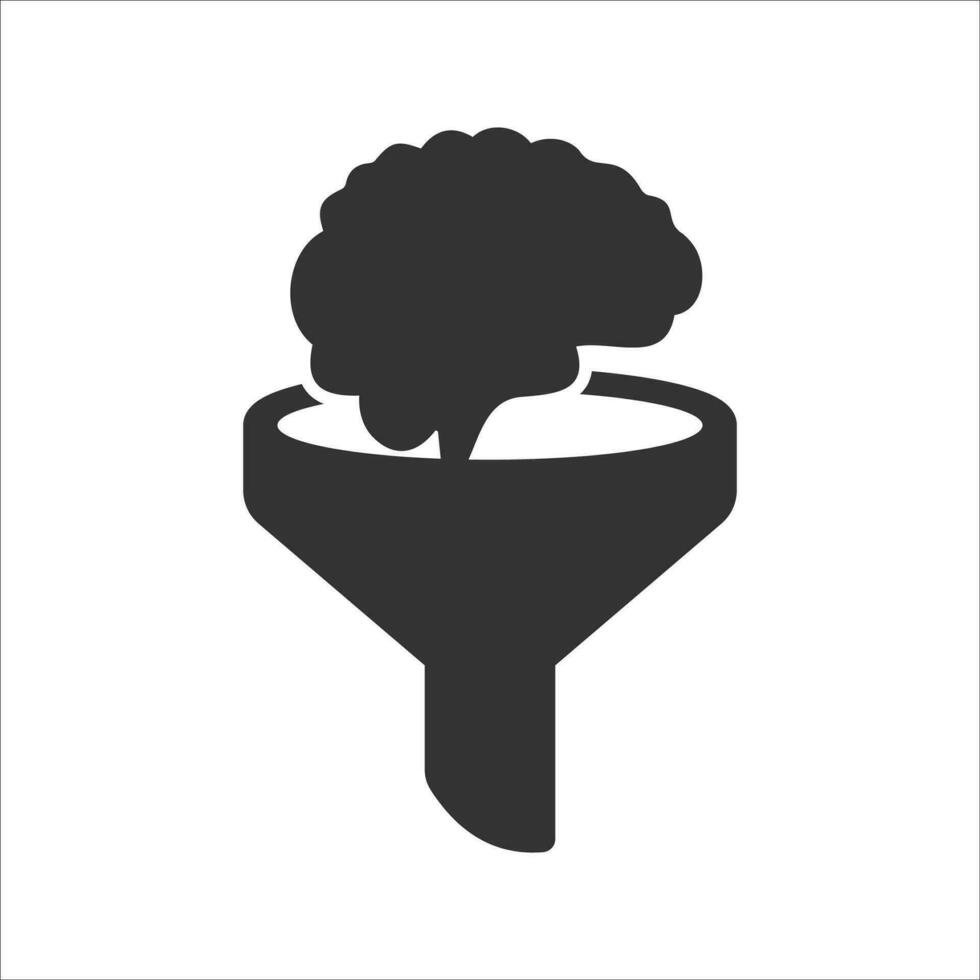 Vector illustration of brain filters icon in dark color and white
