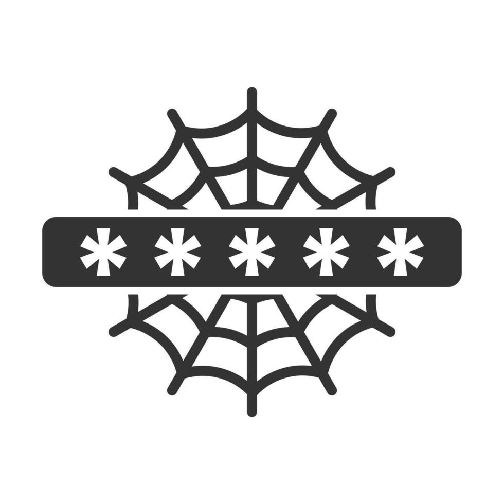Vector illustration of cobweb password icon in dark color and white background