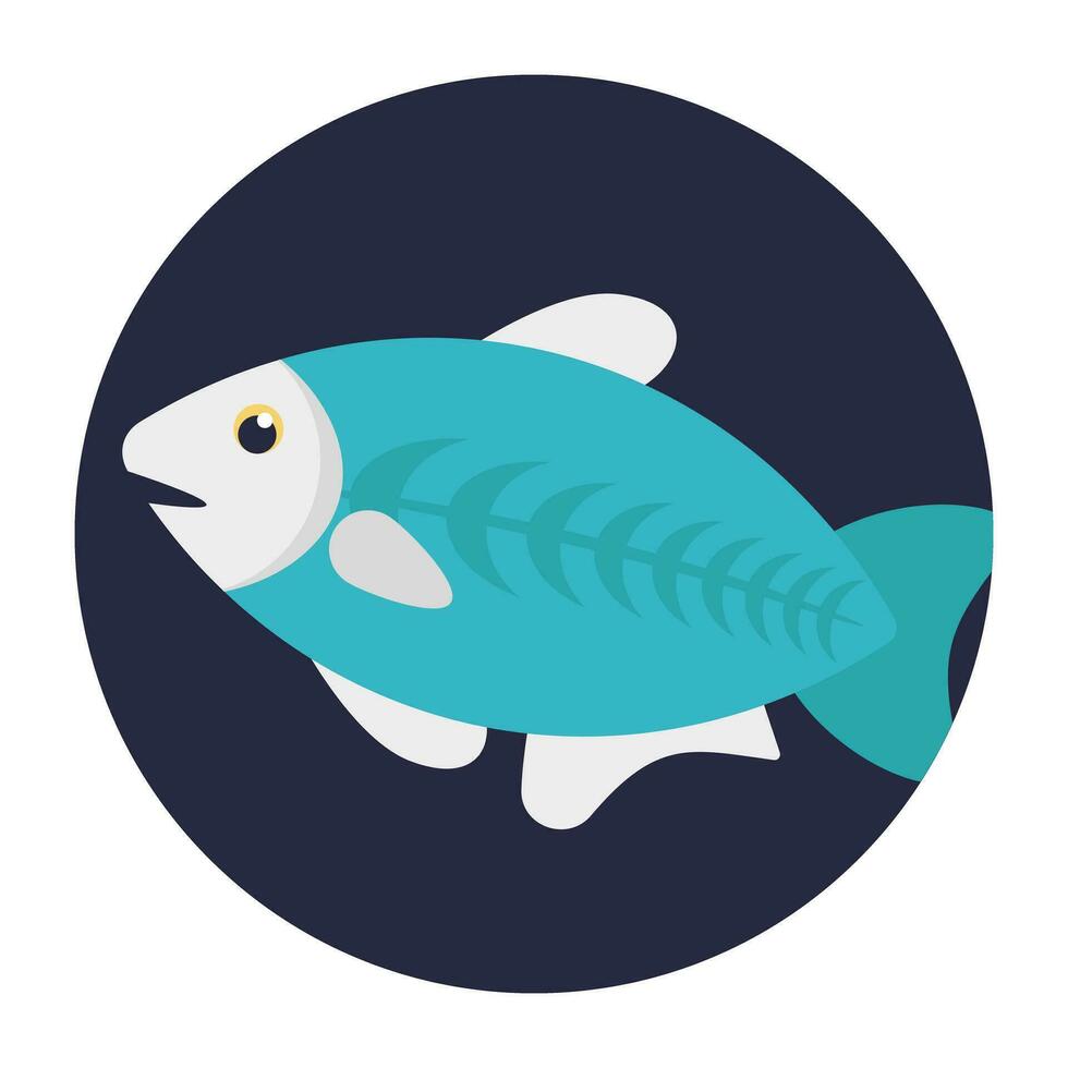 A cute aquatic cartoon fish vector icon