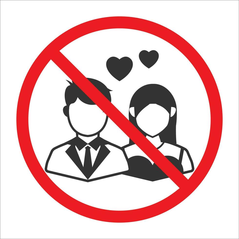 Vector illustration of forbidden to marry icon in dark color and white ...