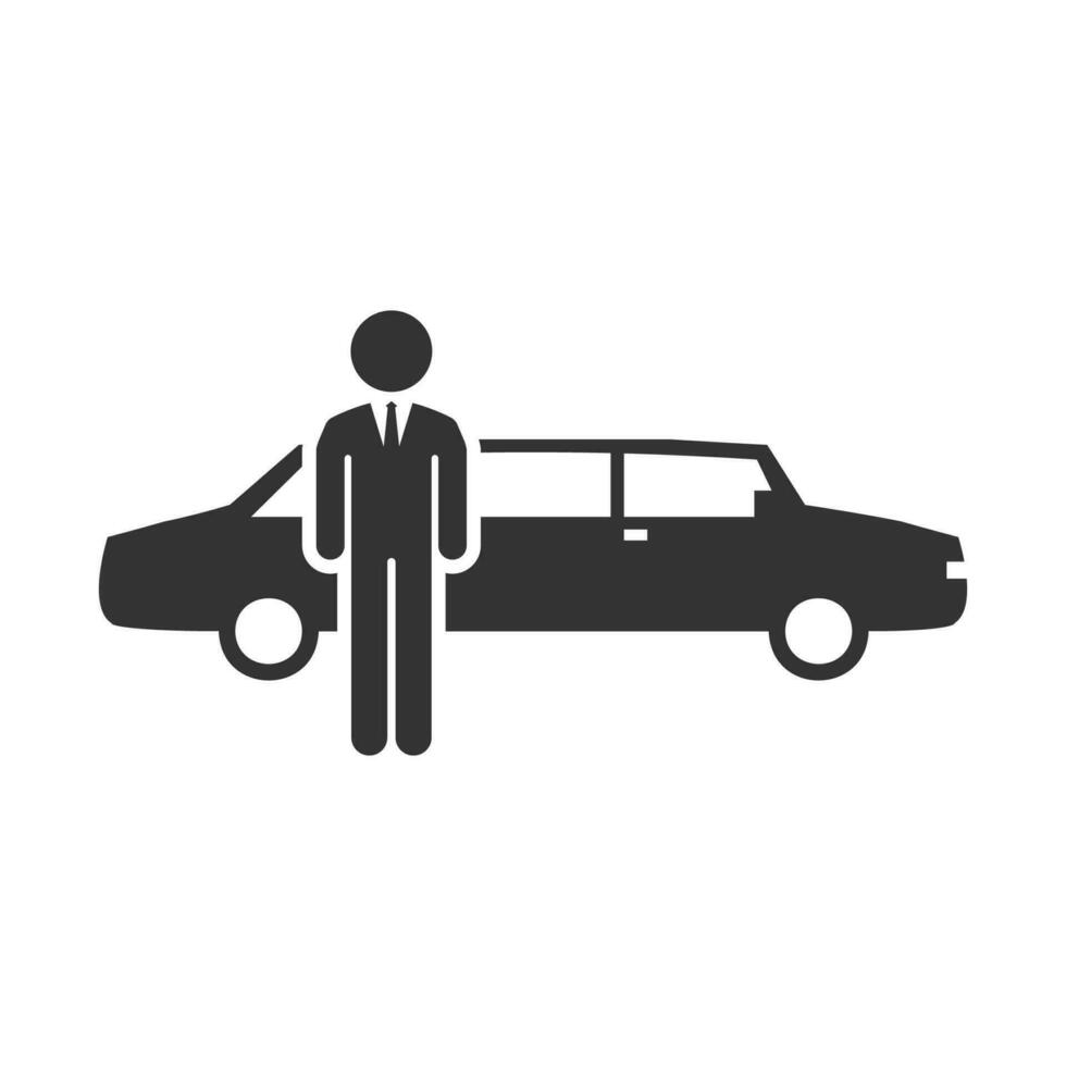 vector ilustración de del presidente coche icono en oscuro color y blanco antecedentes