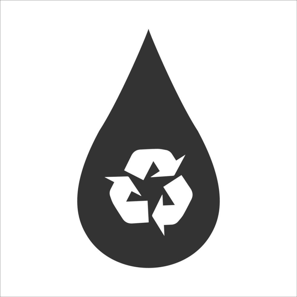 Vector illustration of environmentally friendly liquid icon in dark color and white background