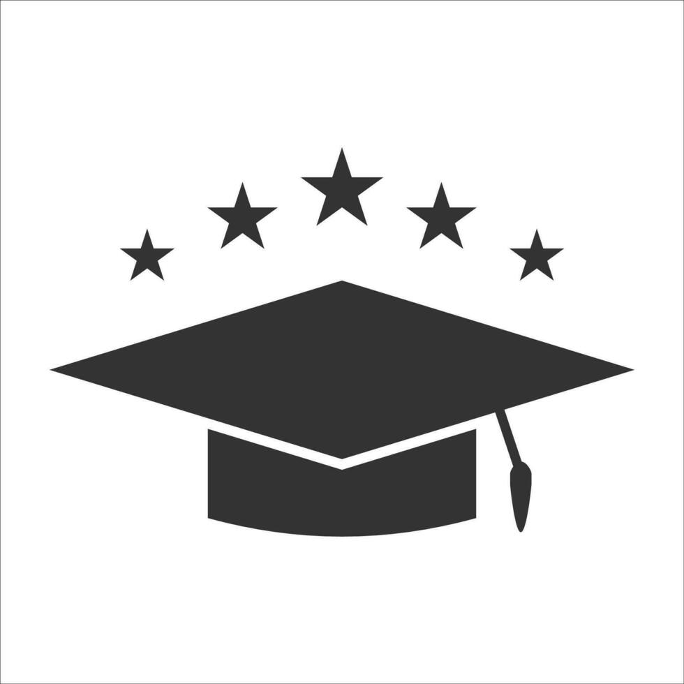 Vector illustration of graduation quality icon in dark color and white background