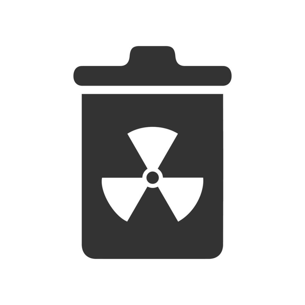 Vector illustration of nuclear waste icon in dark color and white background