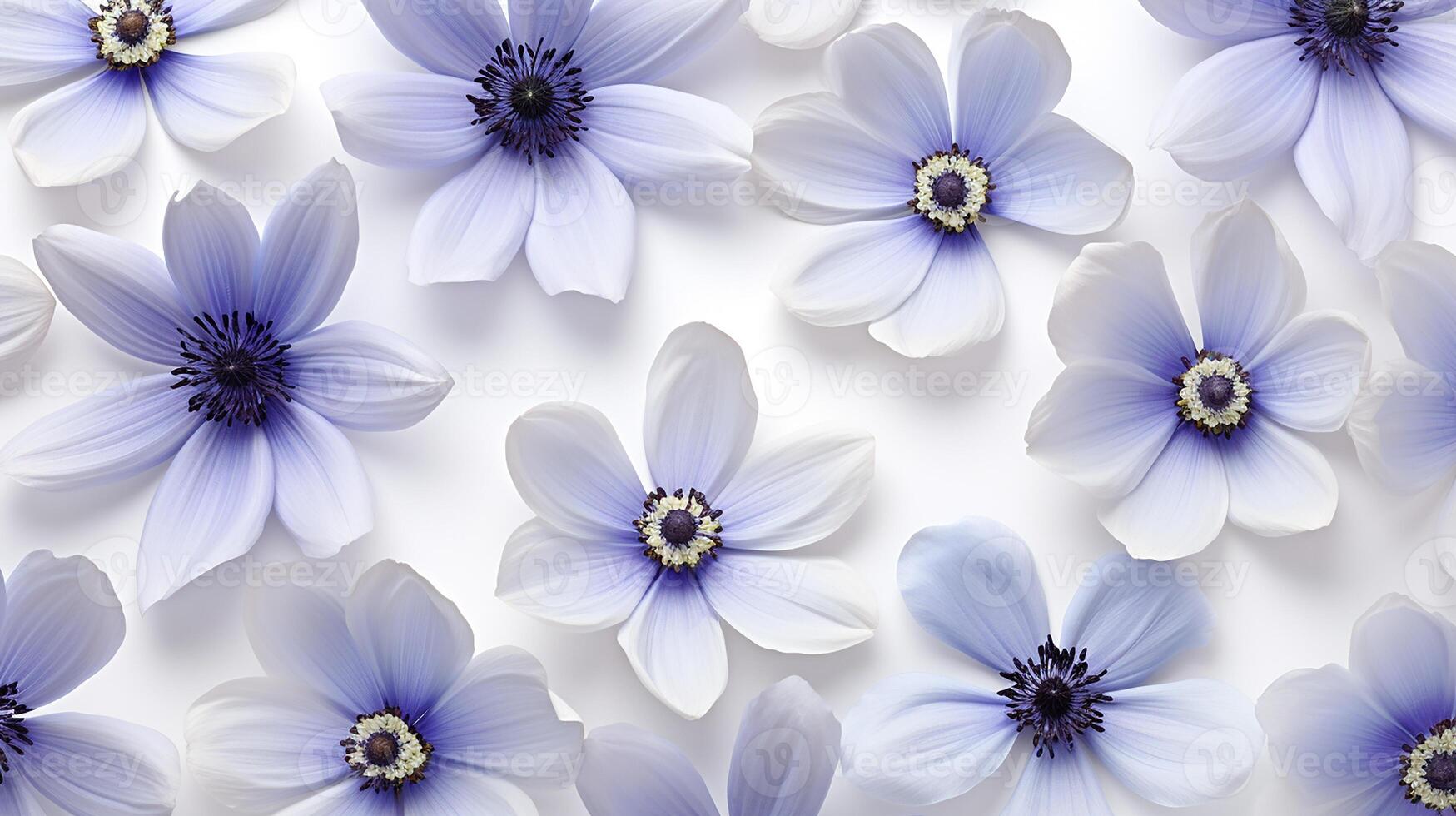 Windflower flower patterned background. Flower texture background. Generative AI photo