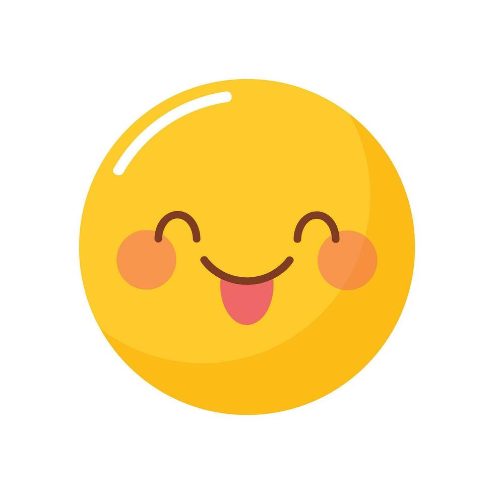 Vector flat emoticon reaction on white background.