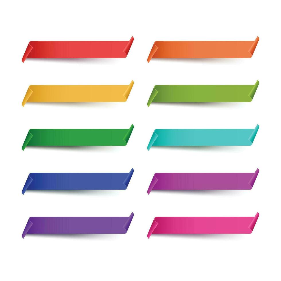 Vector colorful banner sticker, blank vector simple clipart set