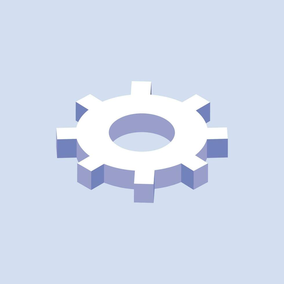 Vector isometric gears on blue background