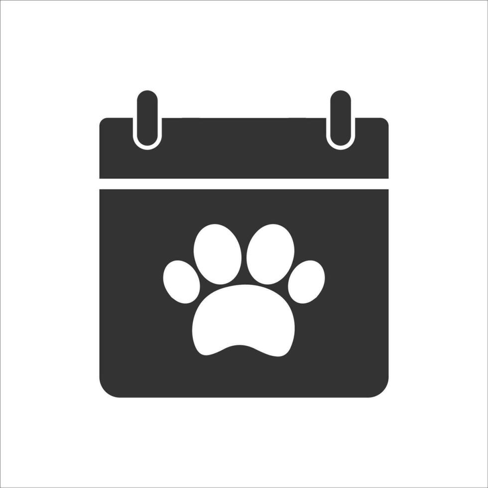 Vector illustration of animal schedule icon in dark color and white background