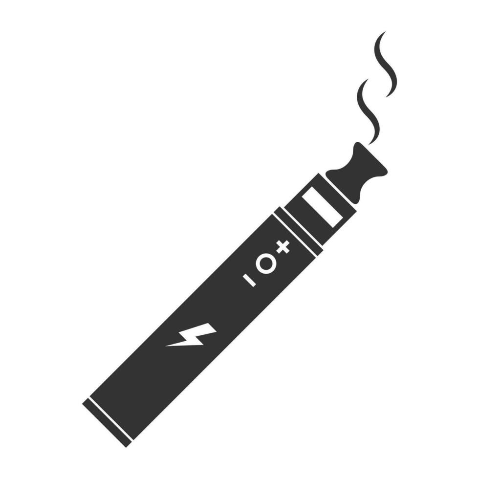 Vector illustration of electronic cigarette icon in dark color and white background