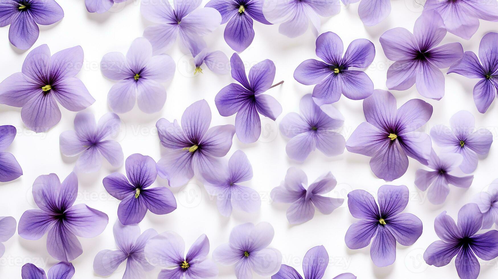 Violet flower patterned background. Flower texture background. Generative AI photo