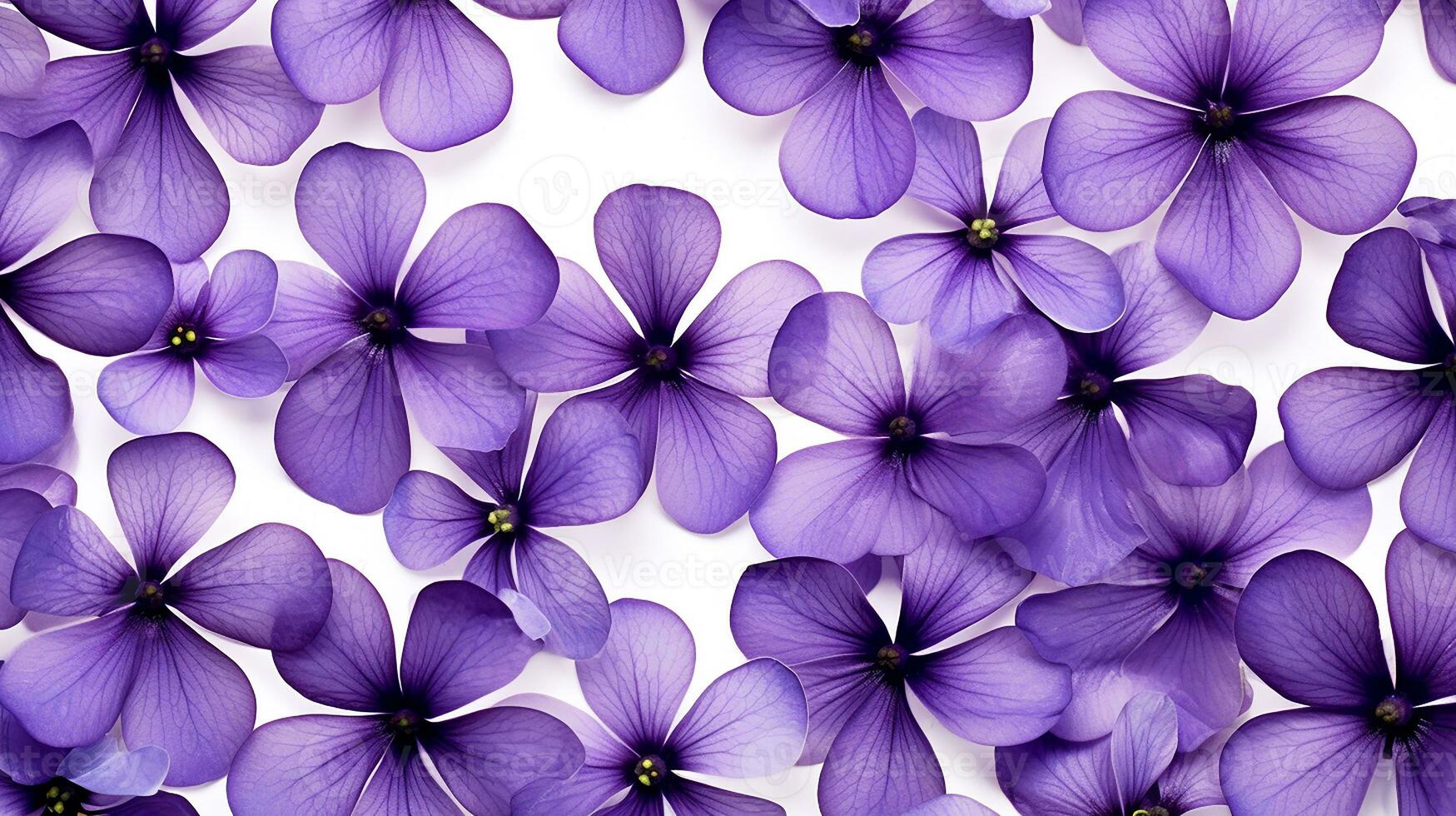 Violet flower patterned background. Flower texture background. Generative AI photo