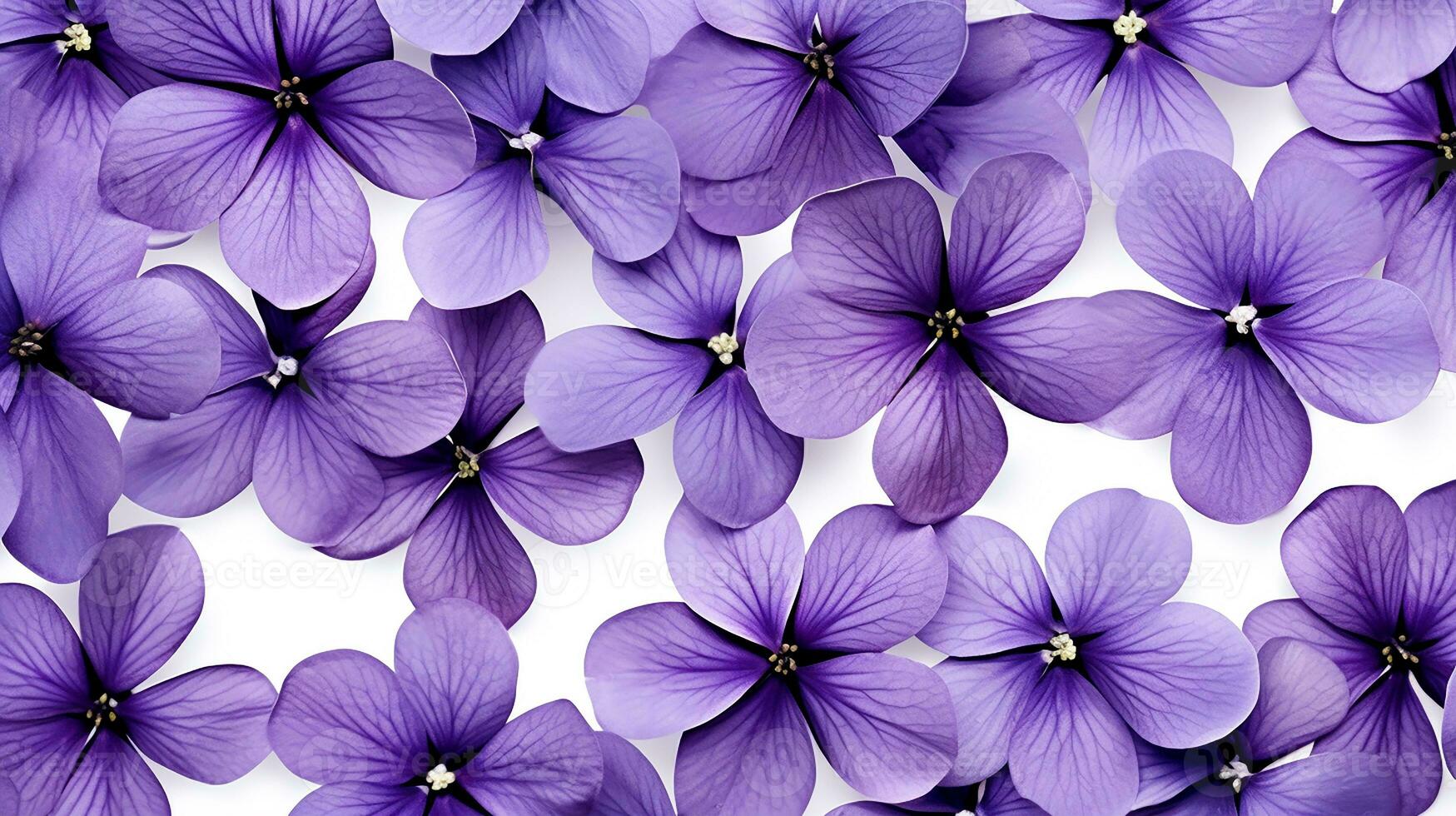 Violet flower patterned background. Flower texture background. Generative AI photo