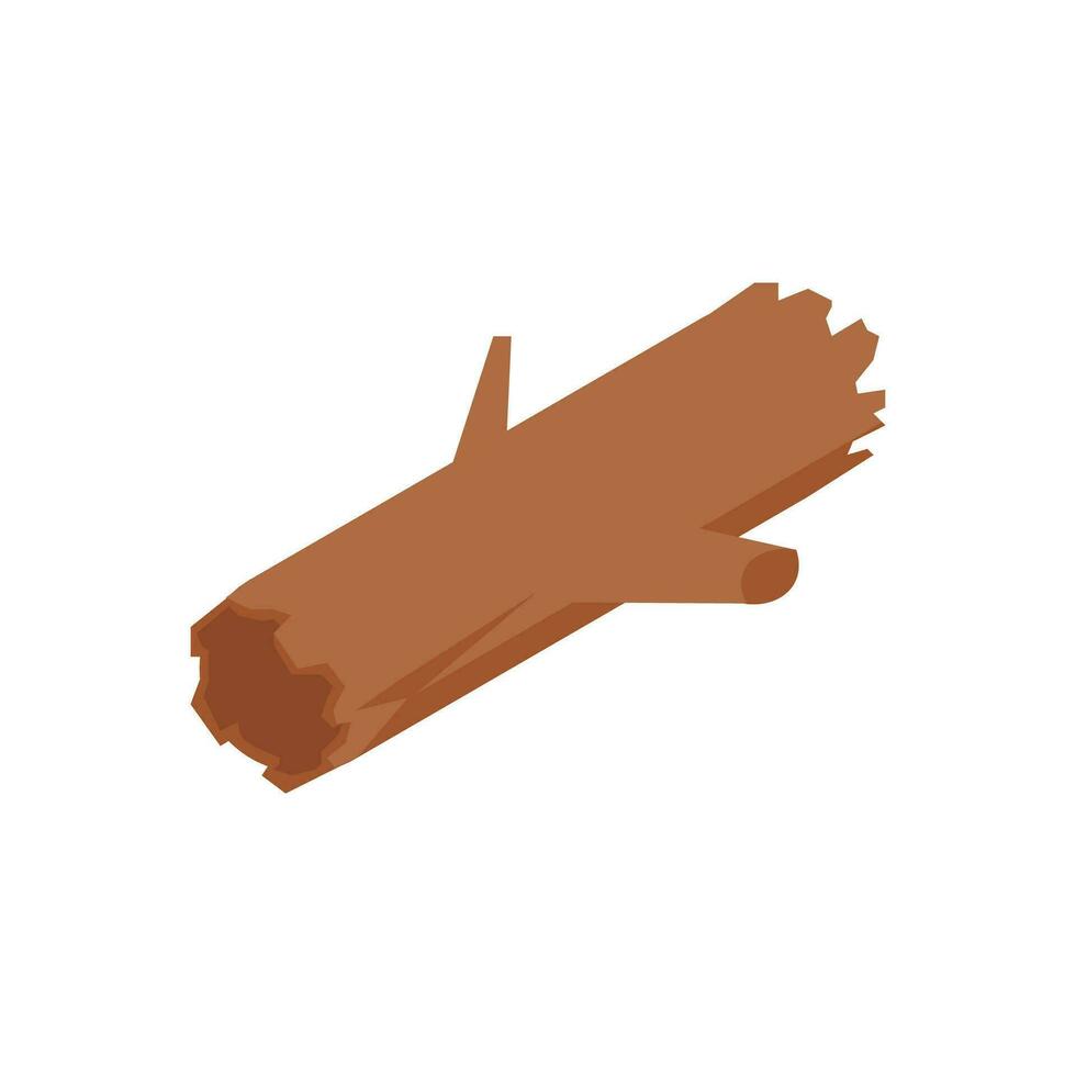 Detailed flat vector icon of dry firewood wooden material stack