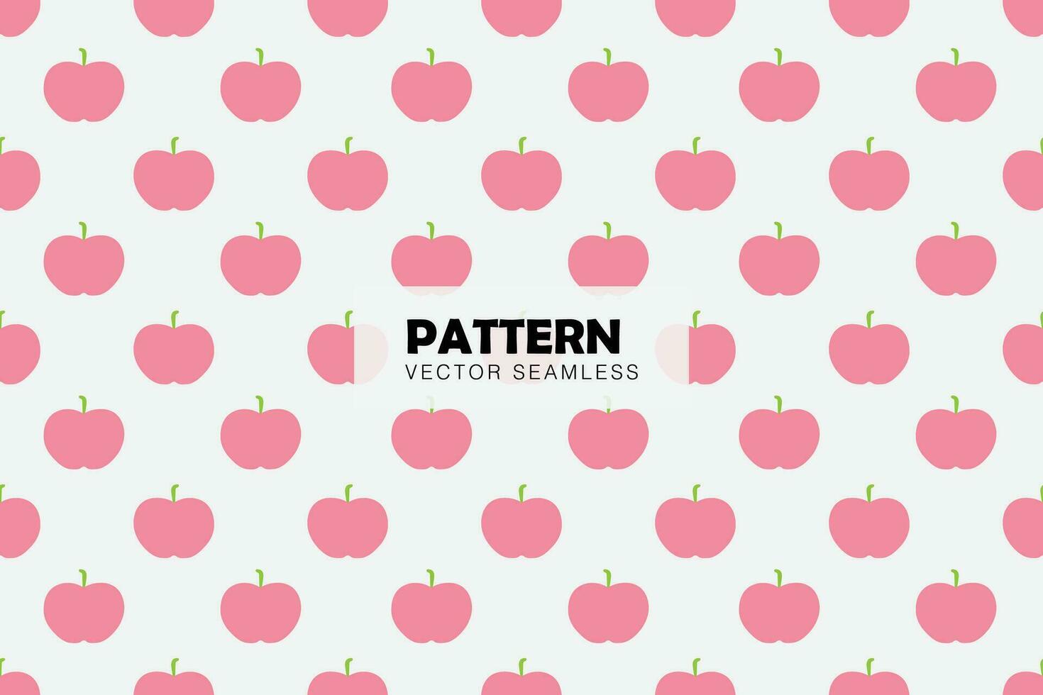 Pink apples cute shape seamless repeat pattern vector