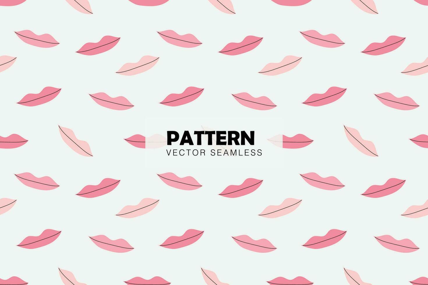 Pink lips cute simple shape seamless repeat pattern vector