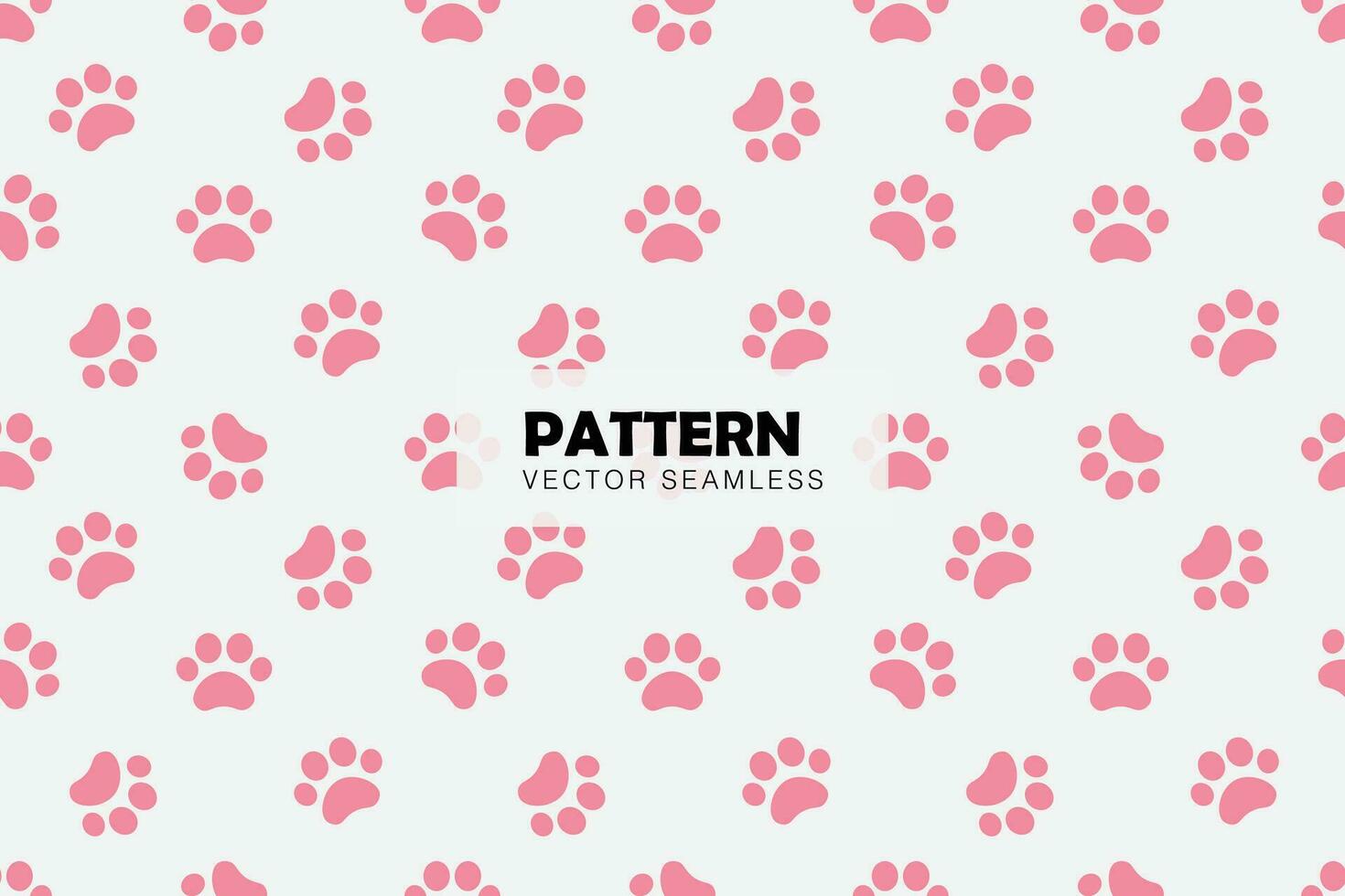 Cat paw cute pink shape seamless repeat pattern vector