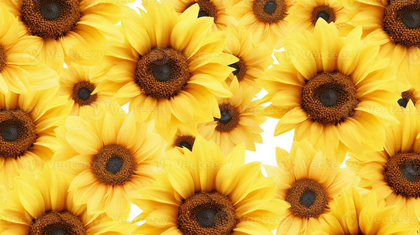 Sunflower flower patterned background. Flower texture background. Generative AI photo