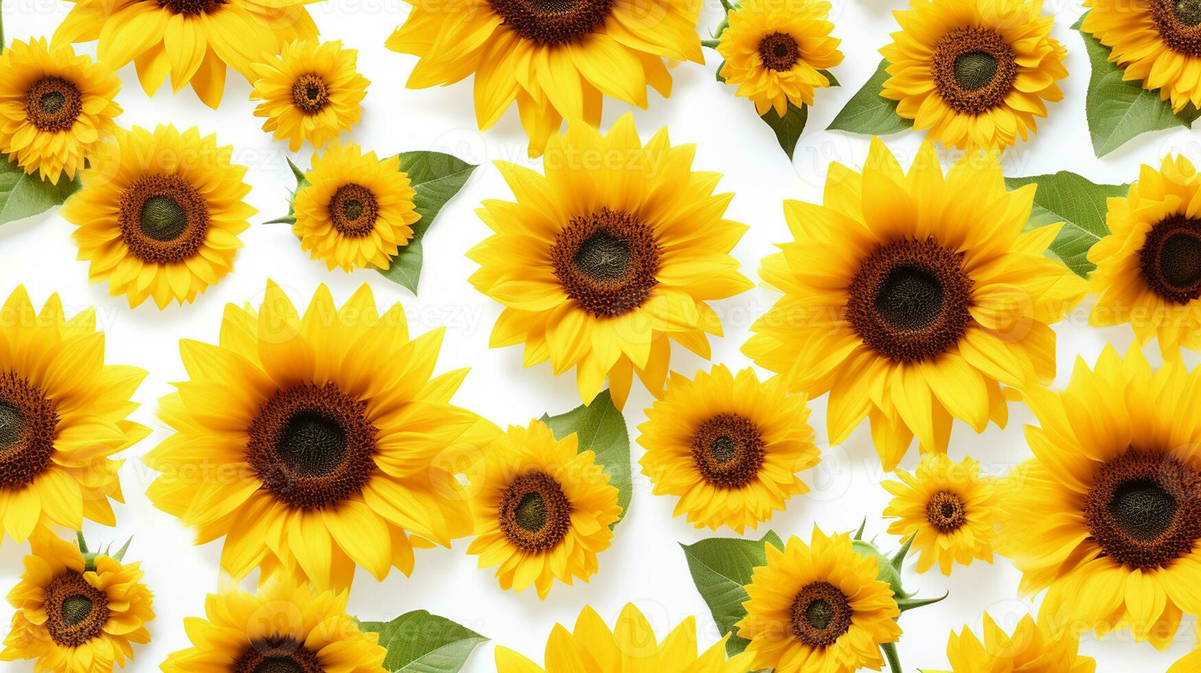 Sunflower flower patterned background. Flower texture background. Generative AI photo