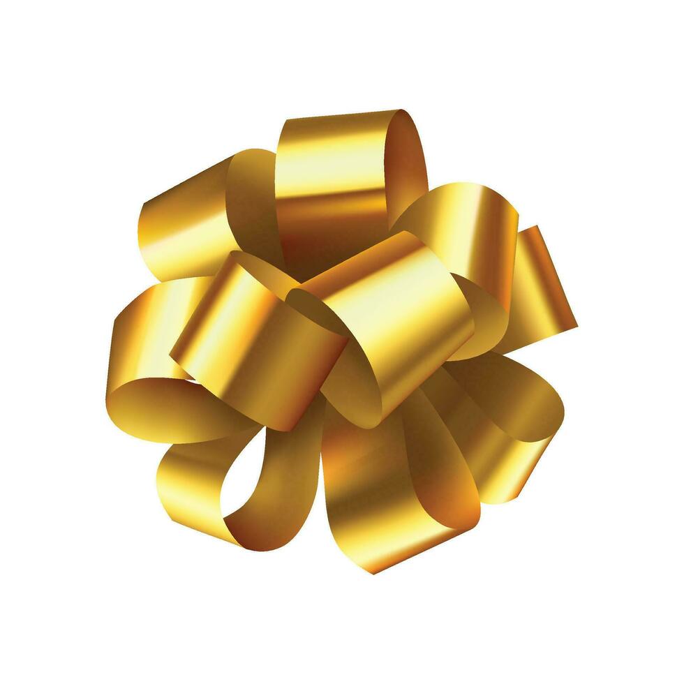 Vector bow isolated gift ribbon set in realistic style