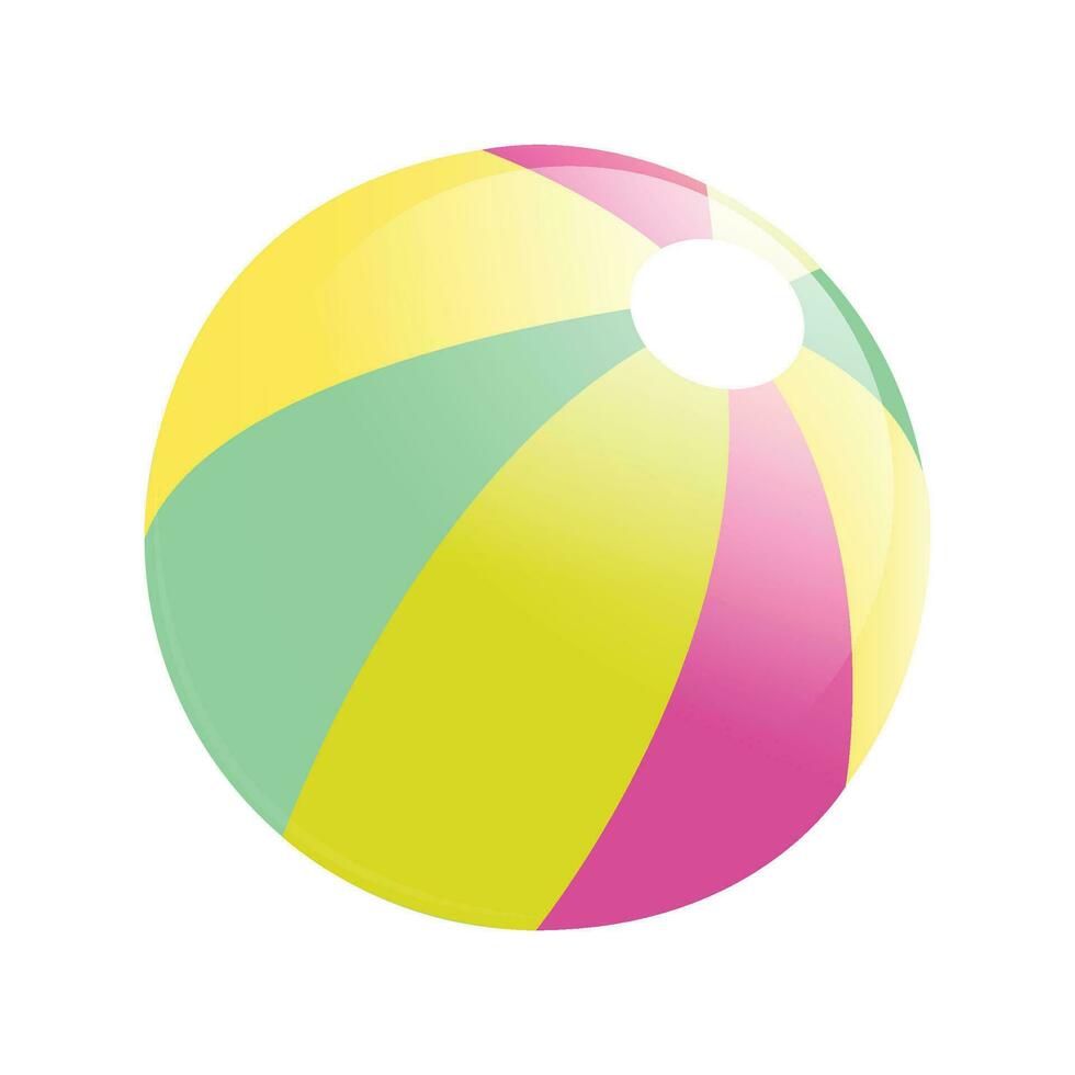 Vector colorful beach ball vector flat illustration