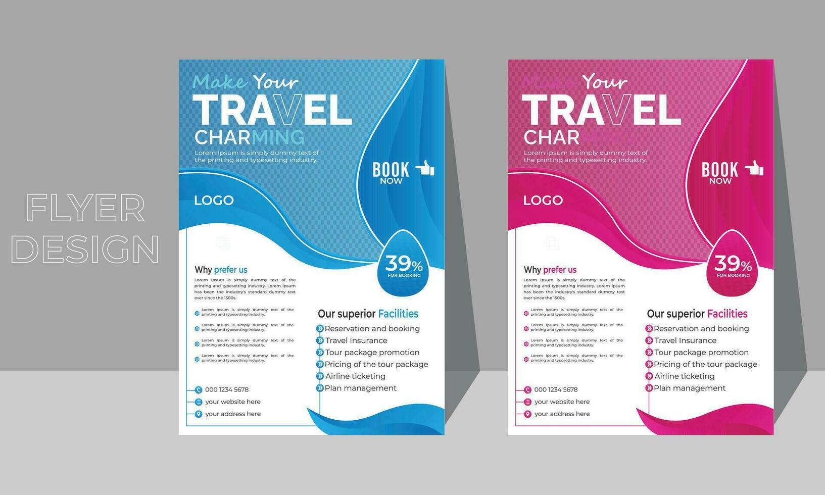 Travel Flyer Layout With Vector Format