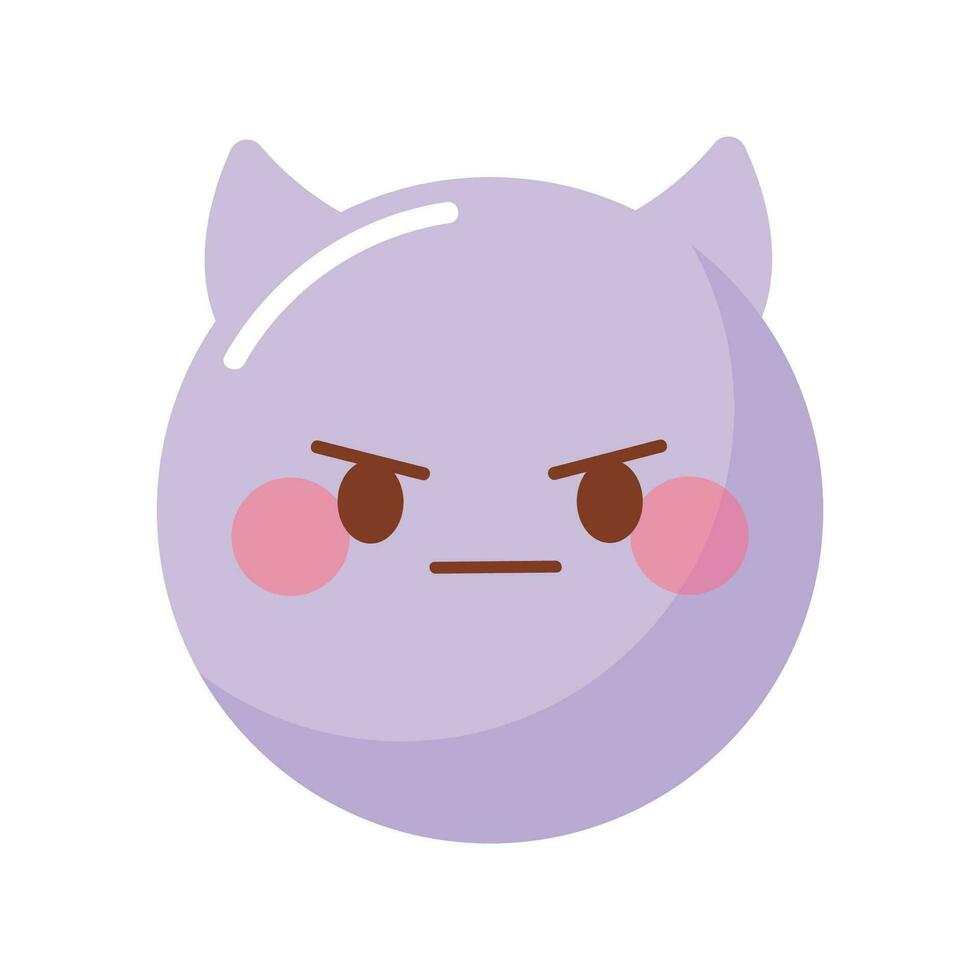 Vector flat emoticon reaction on white background.