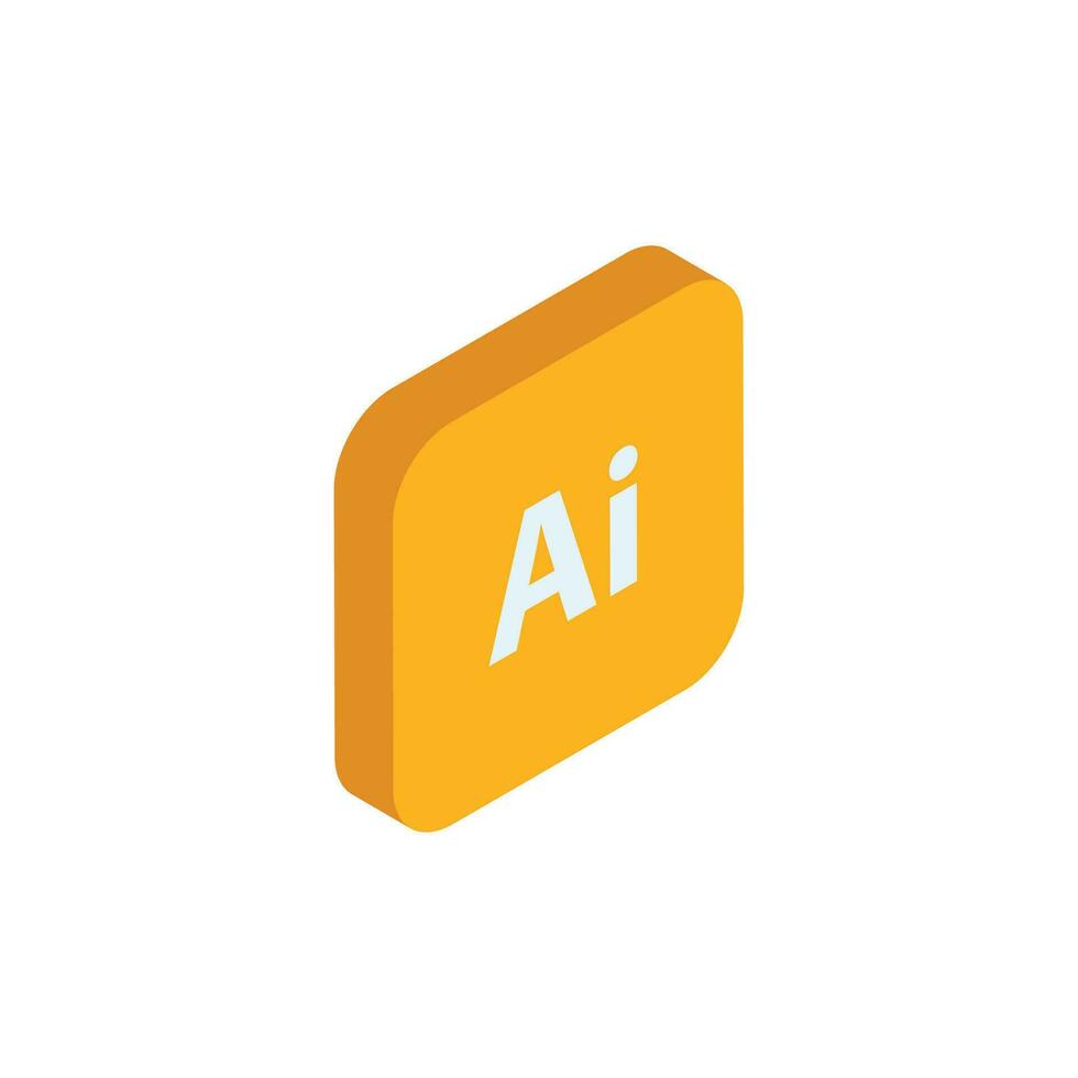 Vector isometric adobe illustrator software icon