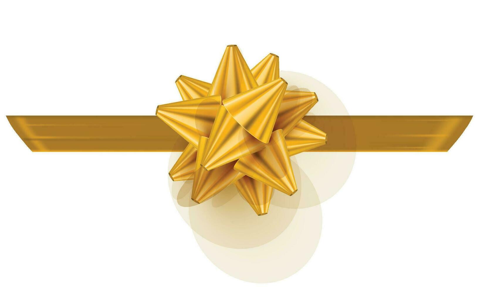 Golden bow ribbon realistic. Realistic golden satin bow knot for celebration holiday vector