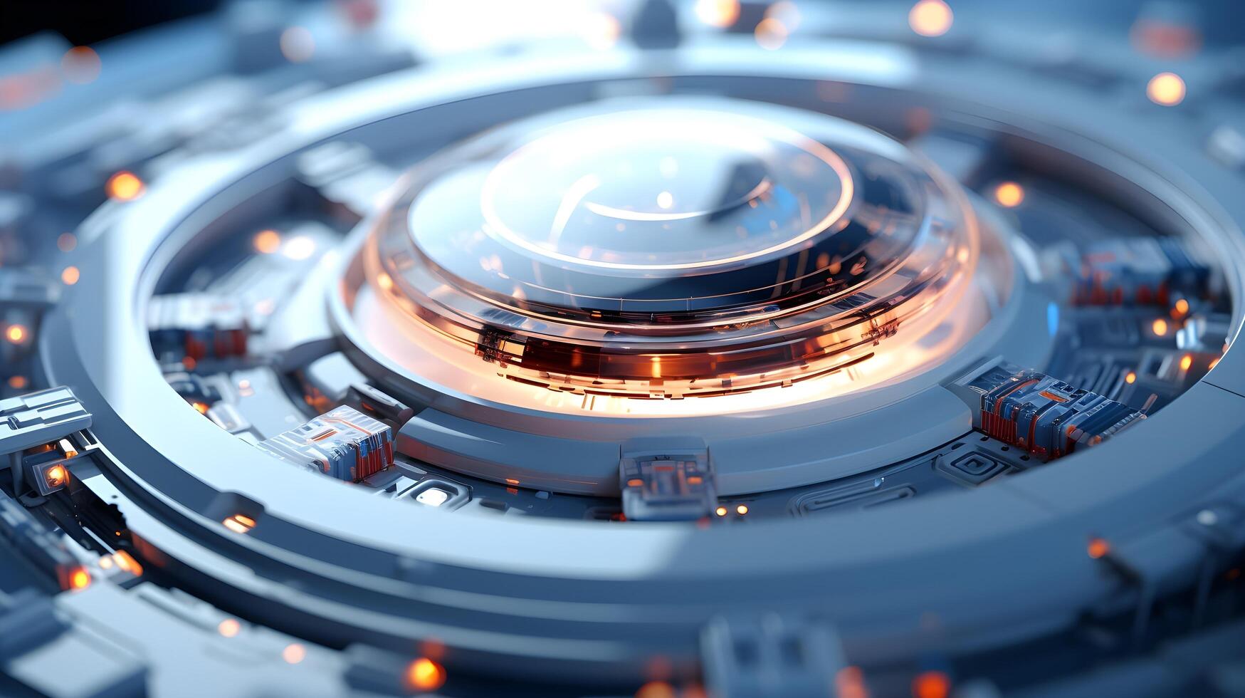 a futuristic looking machine with a circular design. photo