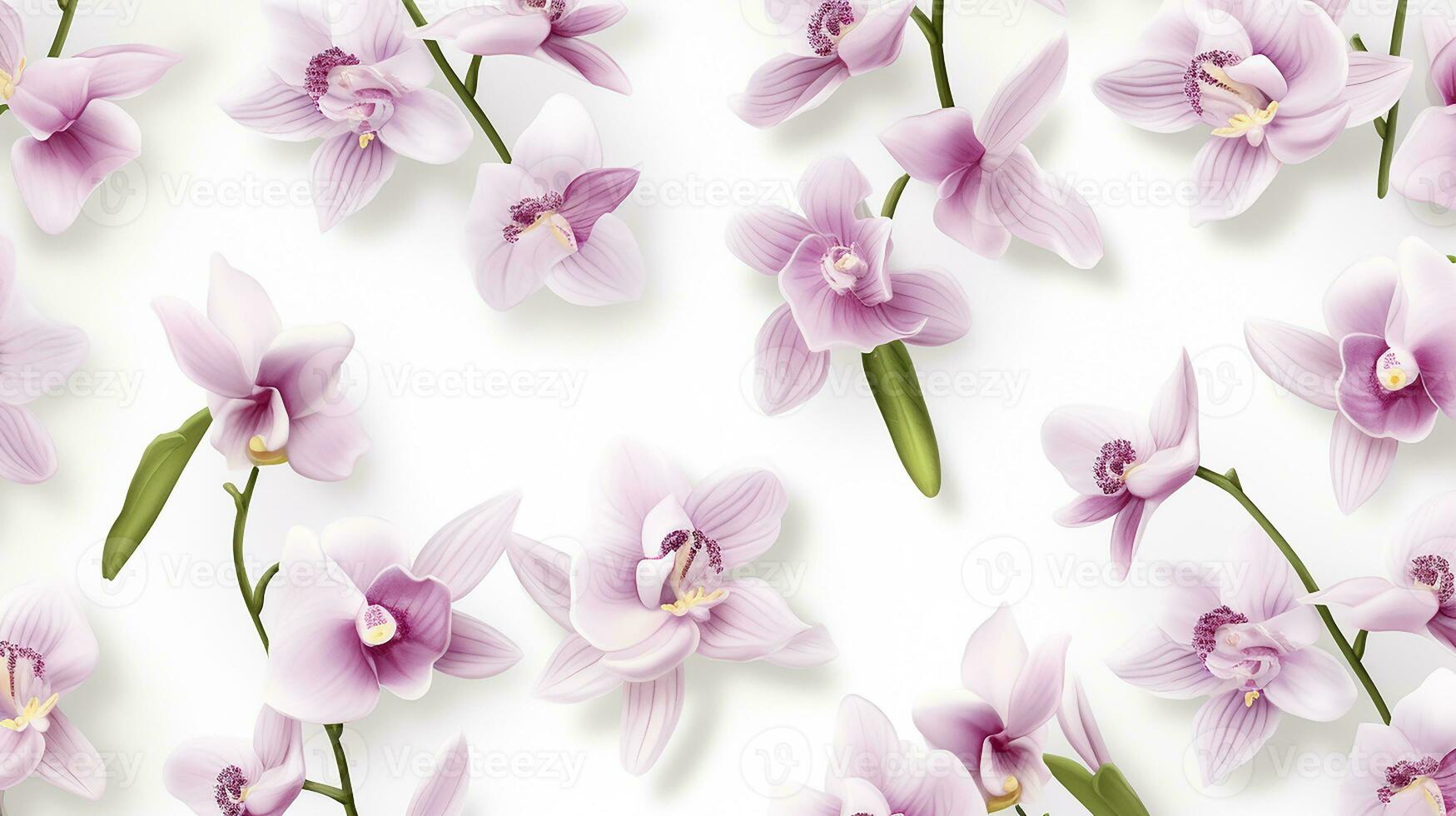 Orchid flower patterned background. Flower texture background. Generative AI photo