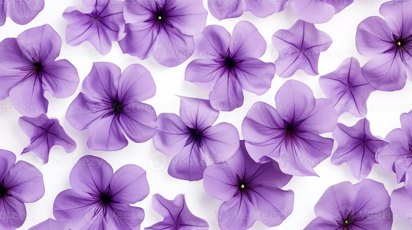 Petunia flower patterned background. Flower texture background. Generative AI photo