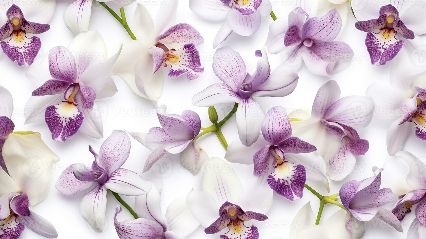 Orchid flower patterned background. Flower texture background. Generative AI photo