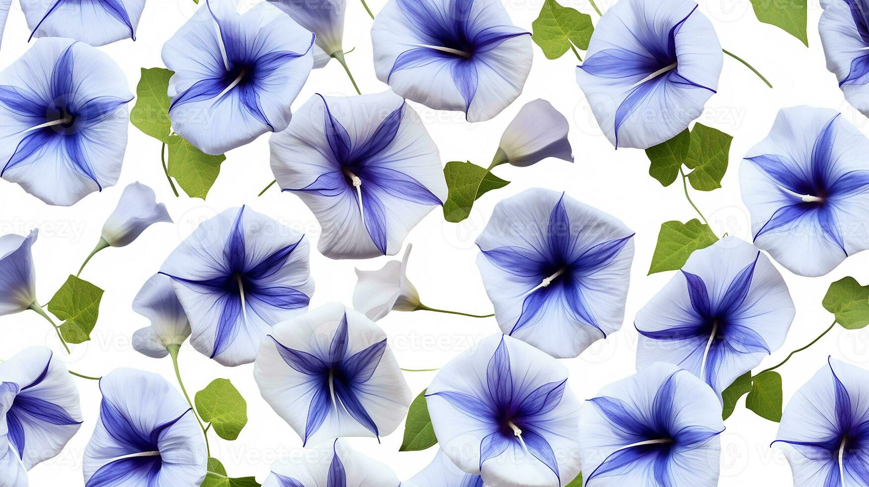 Morning Glory flower patterned background. Flower texture background. Generative AI photo