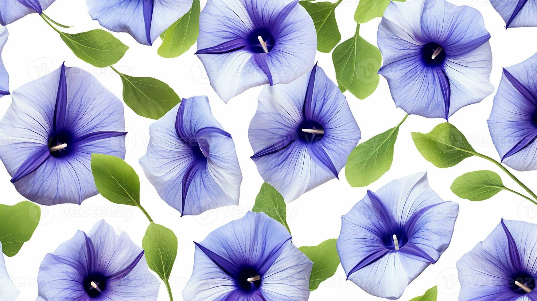 Morning Glory flower patterned background. Flower texture background. Generative AI photo
