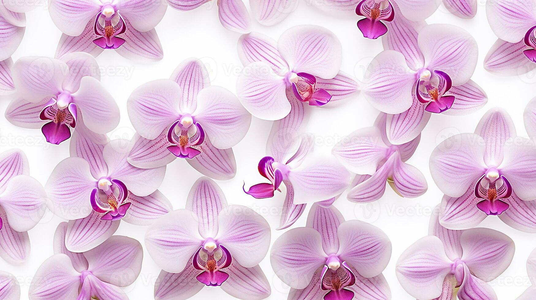 Orchid flower patterned background. Flower texture background. Generative AI photo