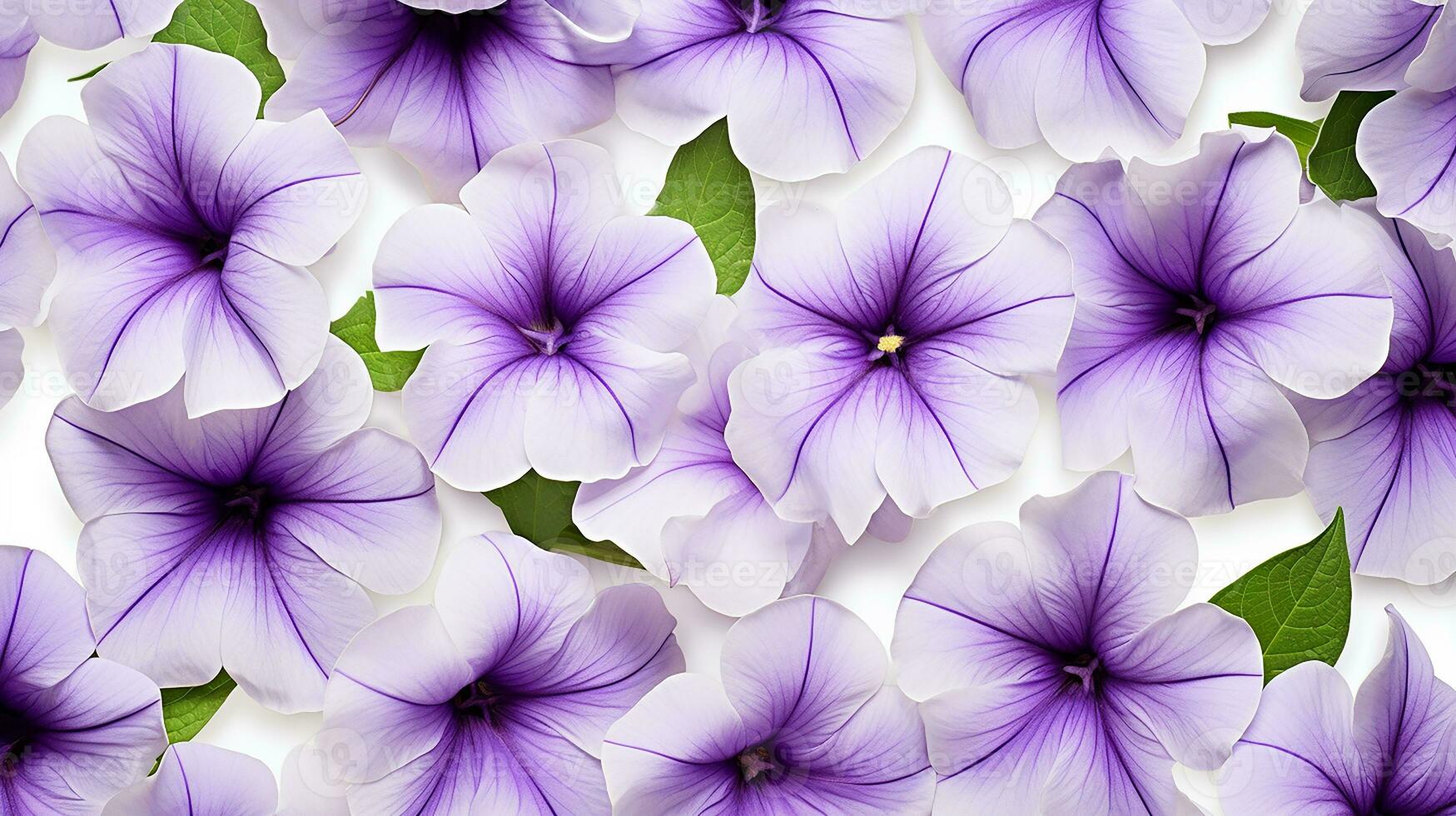 Petunia flower patterned background. Flower texture background. Generative AI photo