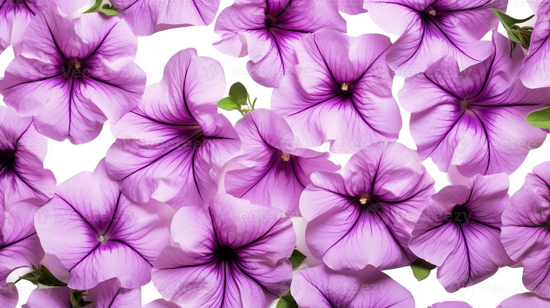 Petunia flower patterned background. Flower texture background. Generative AI photo