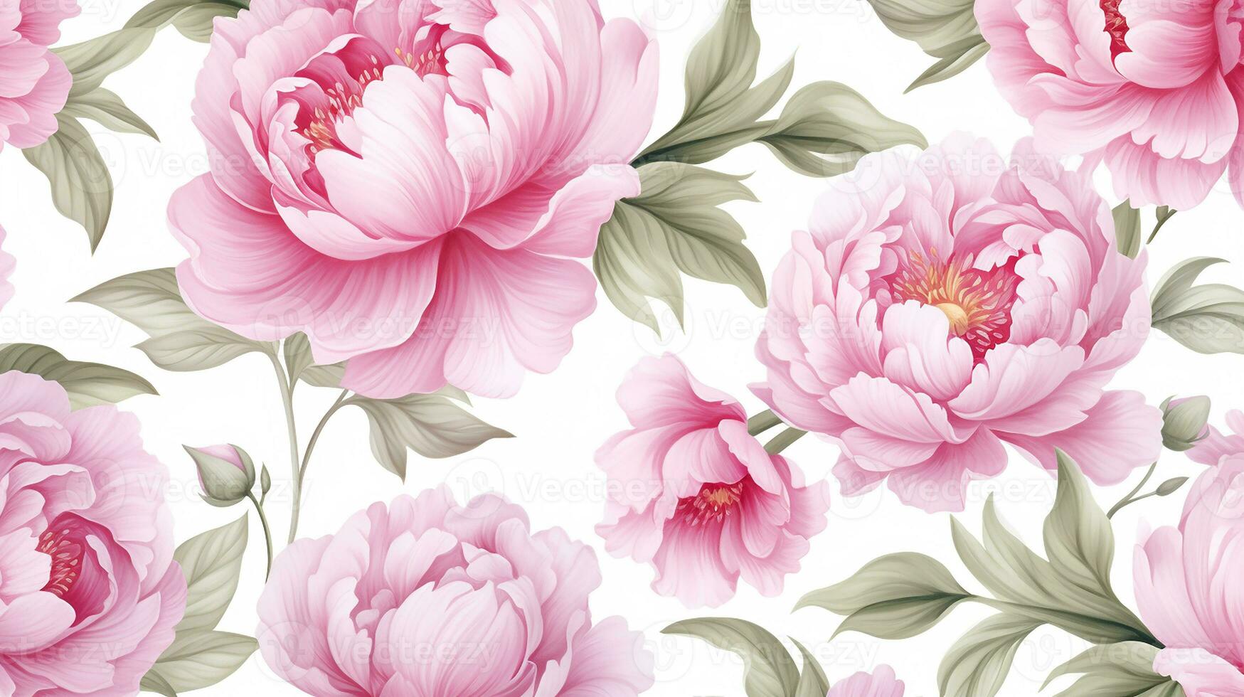 Peony flower patterned background. Flower texture background. Generative AI photo