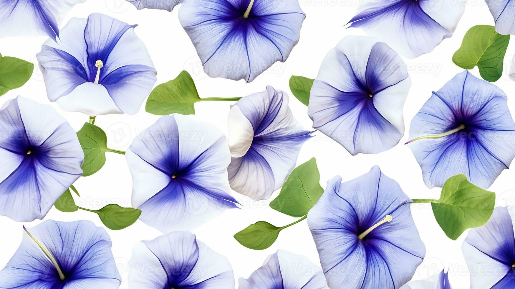 Morning Glory flower patterned background. Flower texture background. Generative AI photo