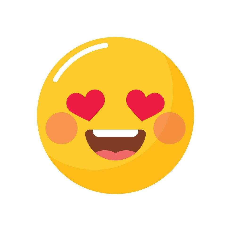Vector flat emoticon reaction on white background.